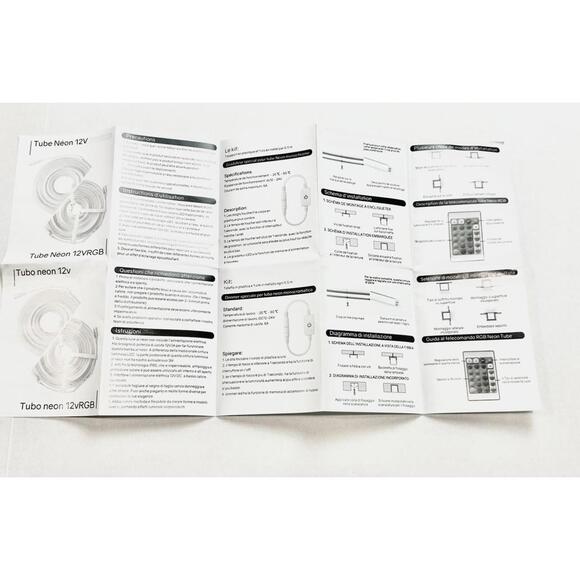 Tubo LED Strip Lights Neon 12vRGB White Silicone Waterproof 16 Colors Remote - Picture 4 of 8